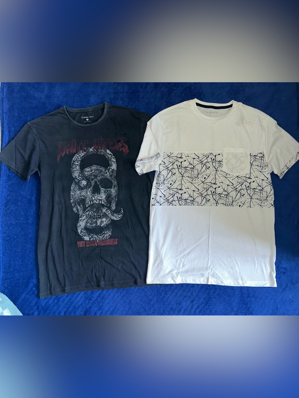 Mens T-Shirt Lot of 2 Primark Graphic T Shirt Tee Top Casual Size Small S NWT